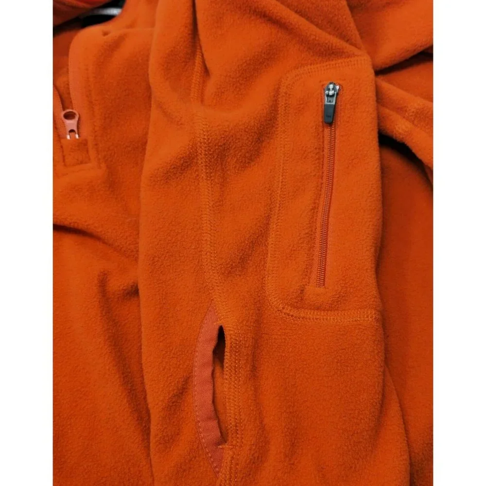 The North Face Fleece Lightweight 1/4 Zip Orange‎ Pullover Jacket Men's Large